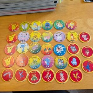 Pokemon Collectible Pogs Set tazo Vintage